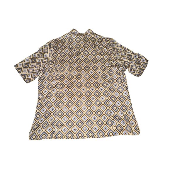 Tail Performance Shirt Size L Brown Blue White Diamond Snap Button S/S Collared - Picture 5 of 7